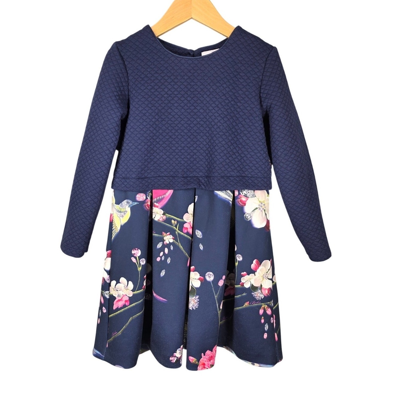 Baker By Ted Baker Girls’ Quilted Floral Dress Age 67 Navy Bodice